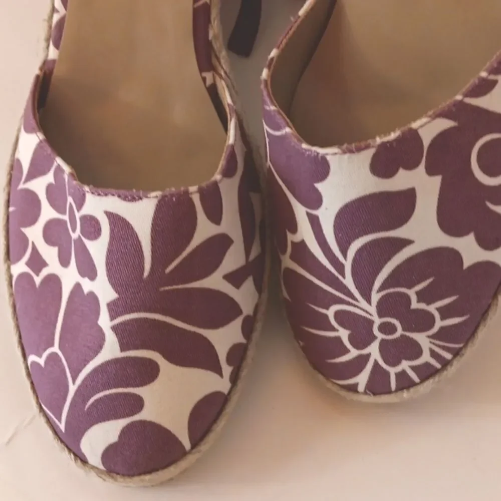 Boden Fabric Floral Wedge Espadrilles